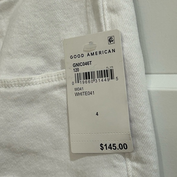 NWT Good American Icon Crop Split Jean White Sz 4 - Picture 6 of 8